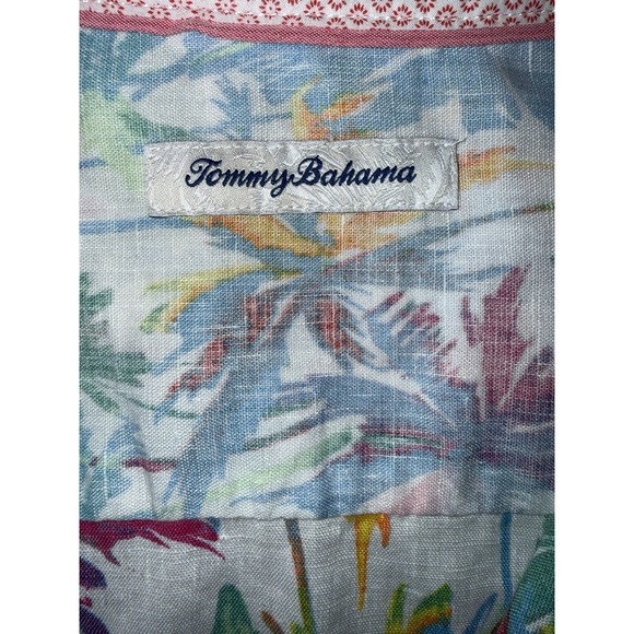 Tommy Bahama Mens LG All Over Floral Hawaiian Button Up LS Linen Blend Resort - Picture 4 of 10